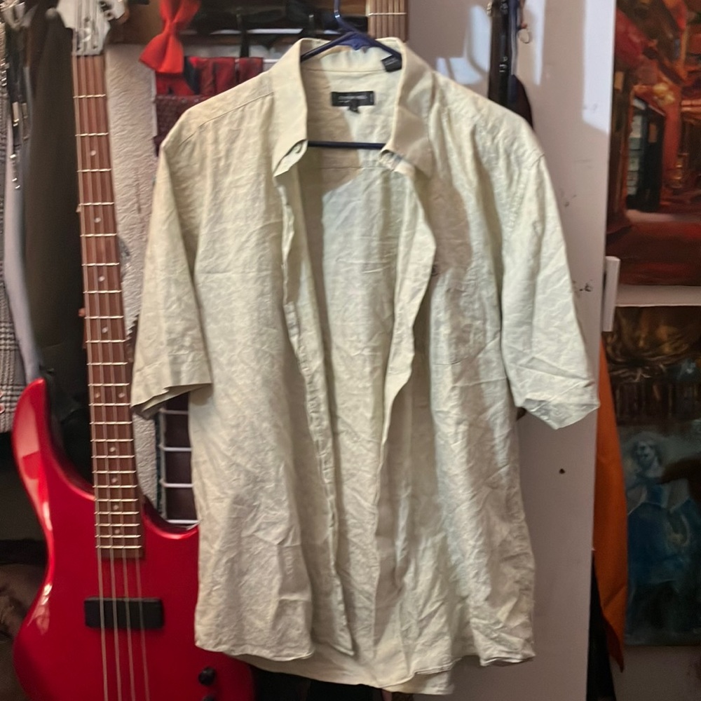 White Cuban collar shirt